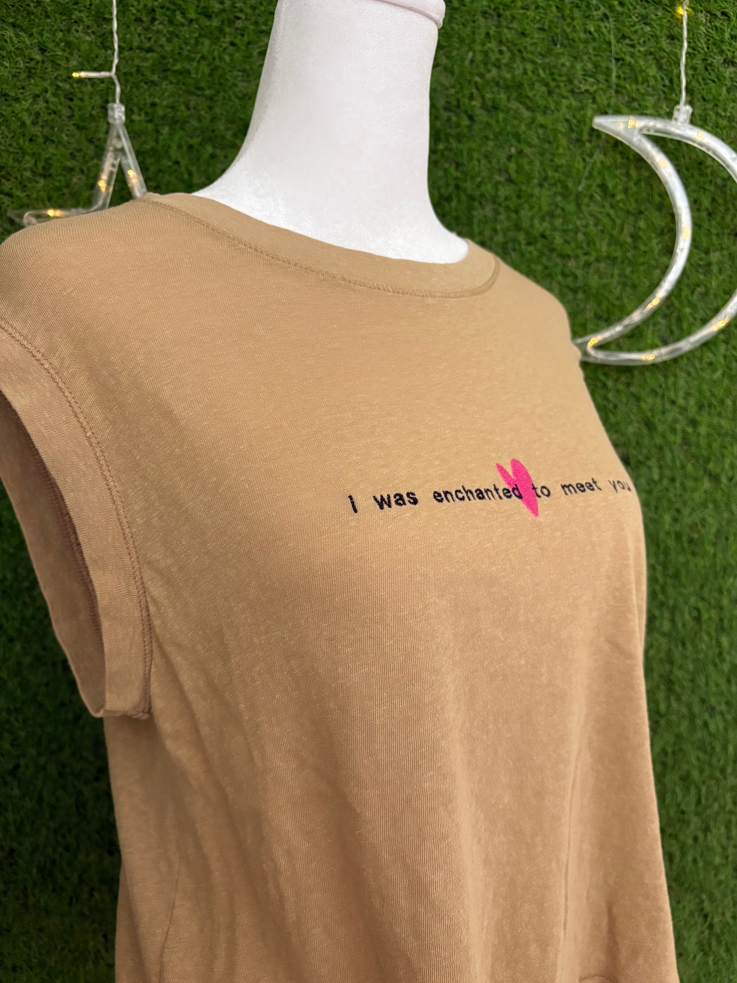 Enchanted Brown Oversized Tank Top XS