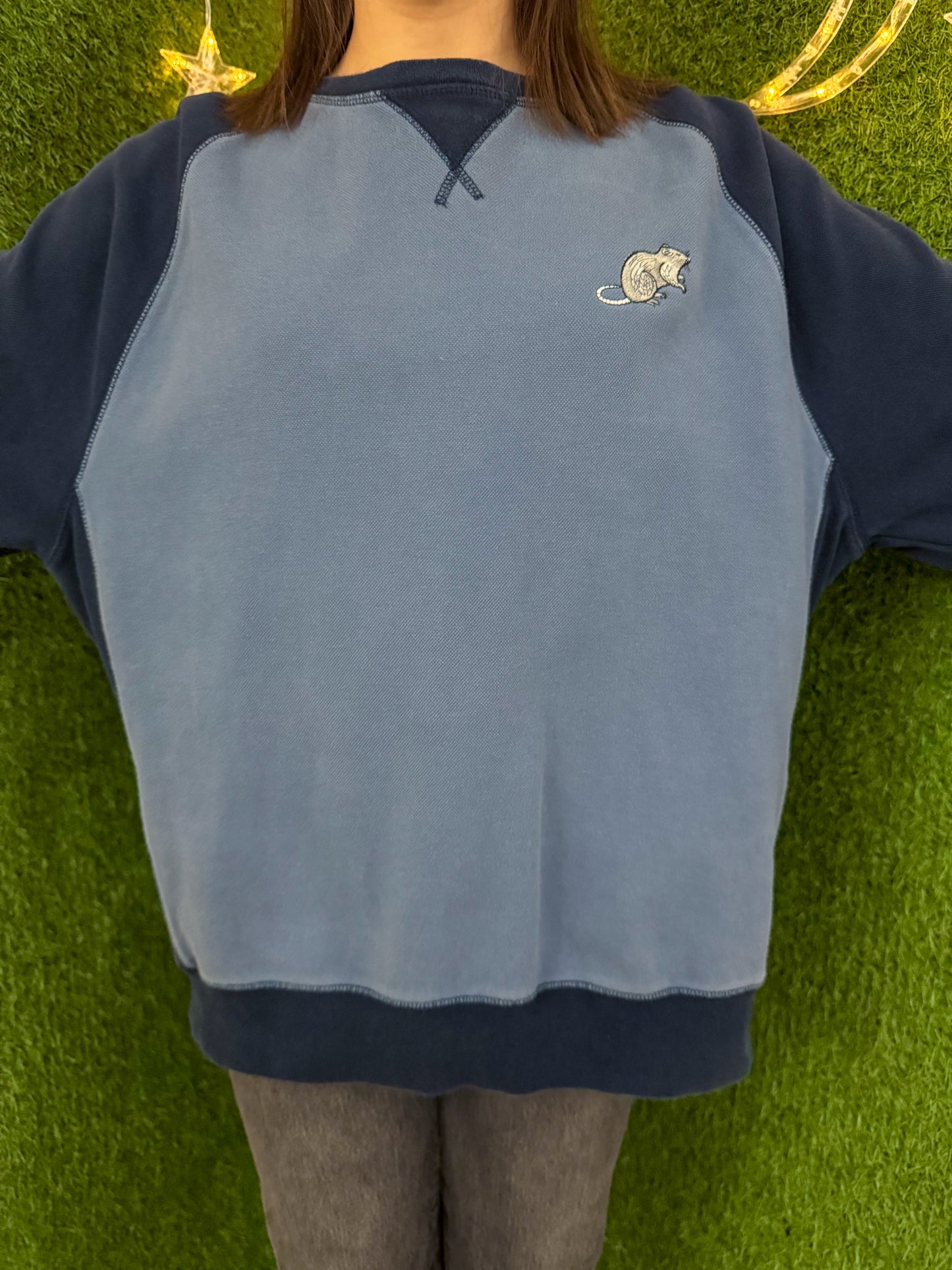Two Toned Blue Rat Sweater XL