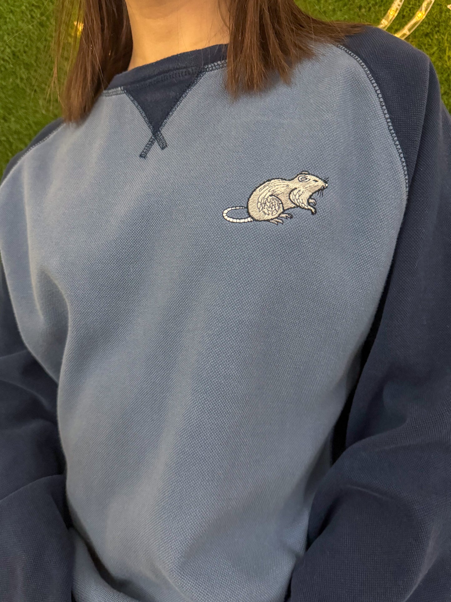 Two Toned Blue Rat Sweater XL