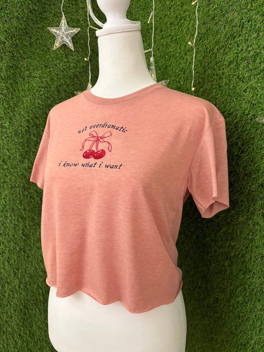 Not Overdramatic Pink Baby Tee S