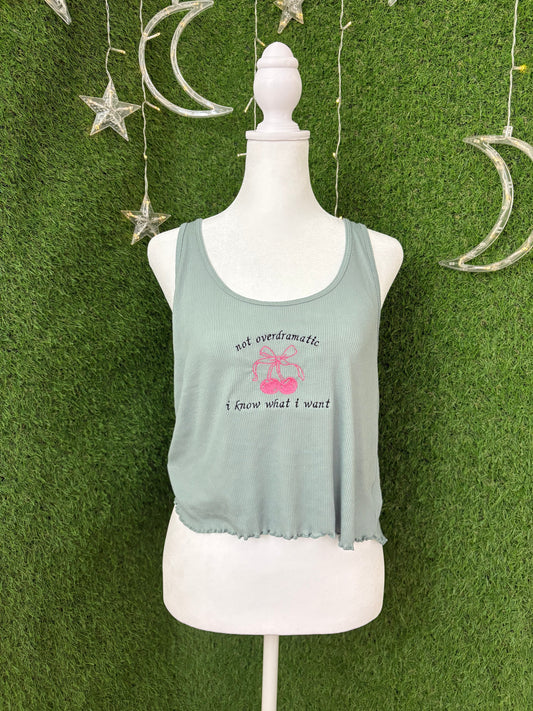 Not Overdramatic Green Tank Top XL
