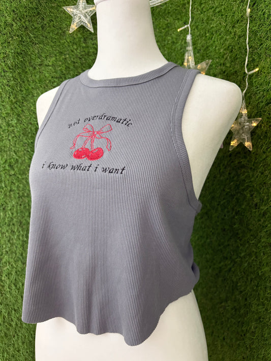Not Overdramatic Grey Tank Top L