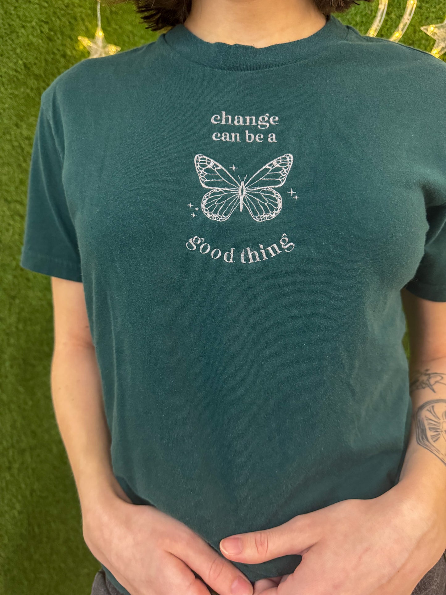Change Can Be a Good Thing Teal T-Shirt M