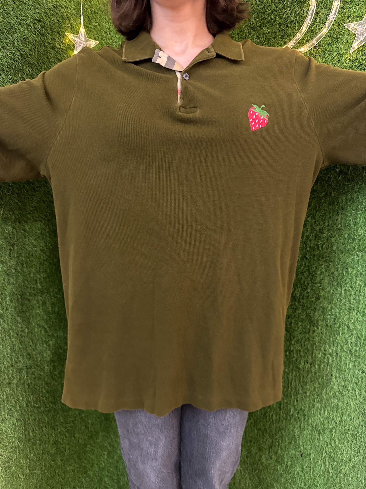 Burberry Strawberry Collared Long Sleeve 2XL