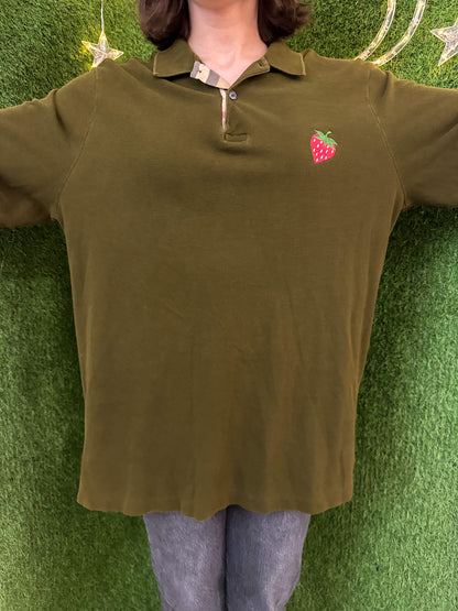 Burberry Strawberry Collared Long Sleeve 2XL