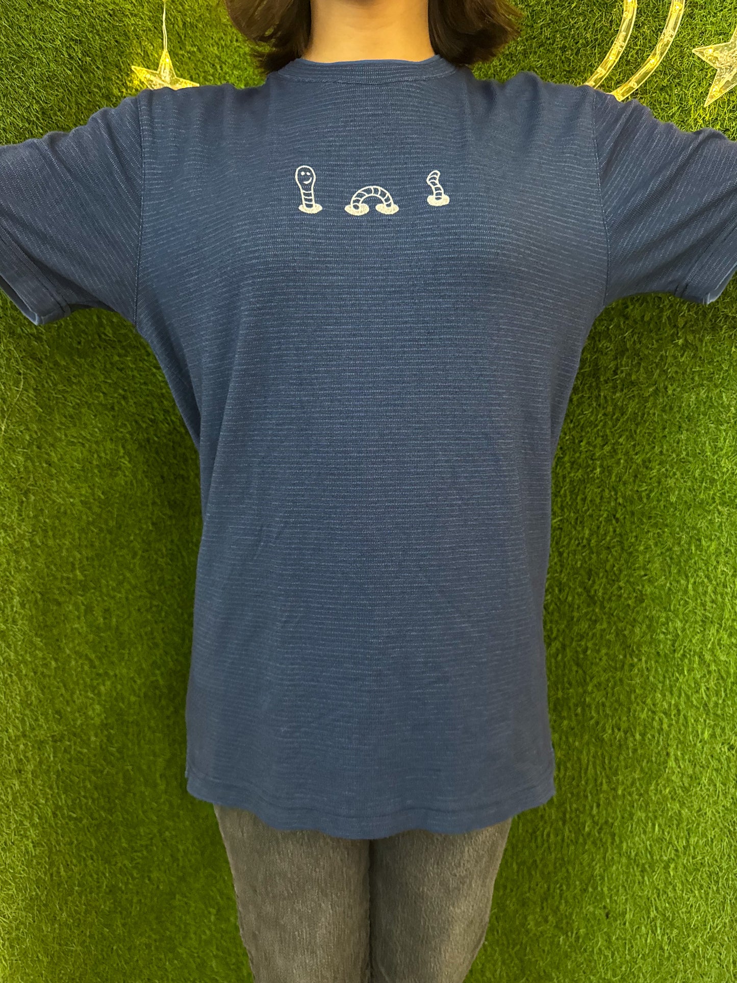 Worm Blue Striped T-Shirt S