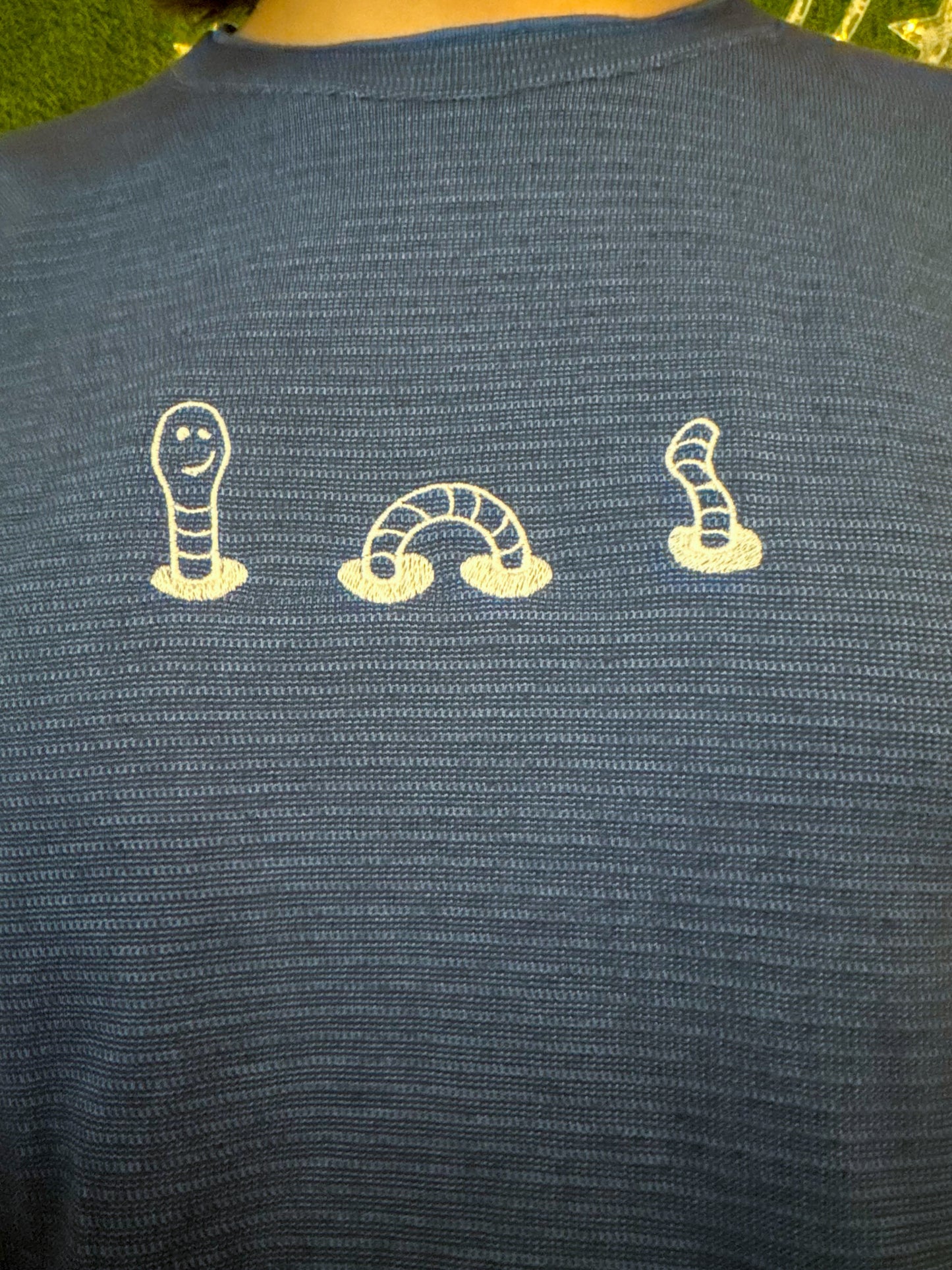 Worm Blue Striped T-Shirt S