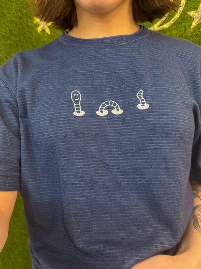 Worm Blue Striped T-Shirt S