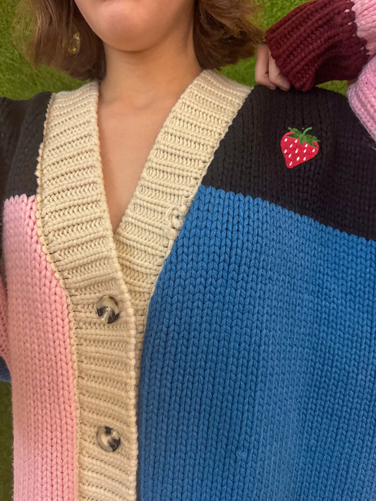 Strawberry Patchwork Cardigan 3XL