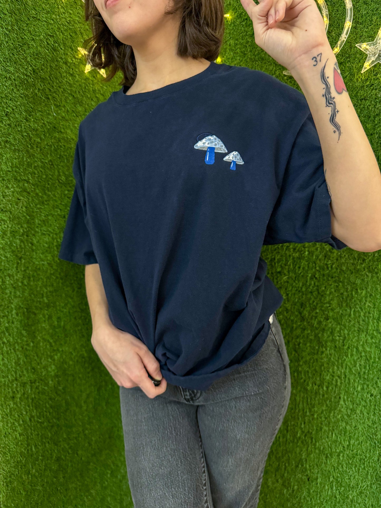 Navy Mushroom Duo T-Shirt XL