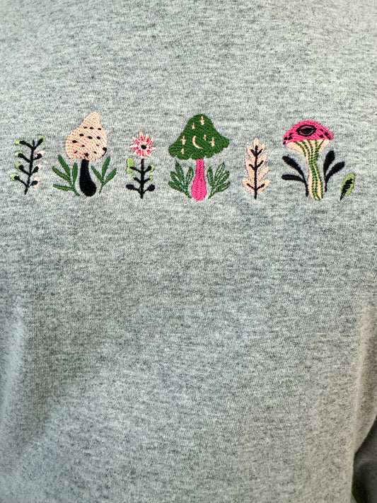 Funky Mushroom Grey Long Sleeve S