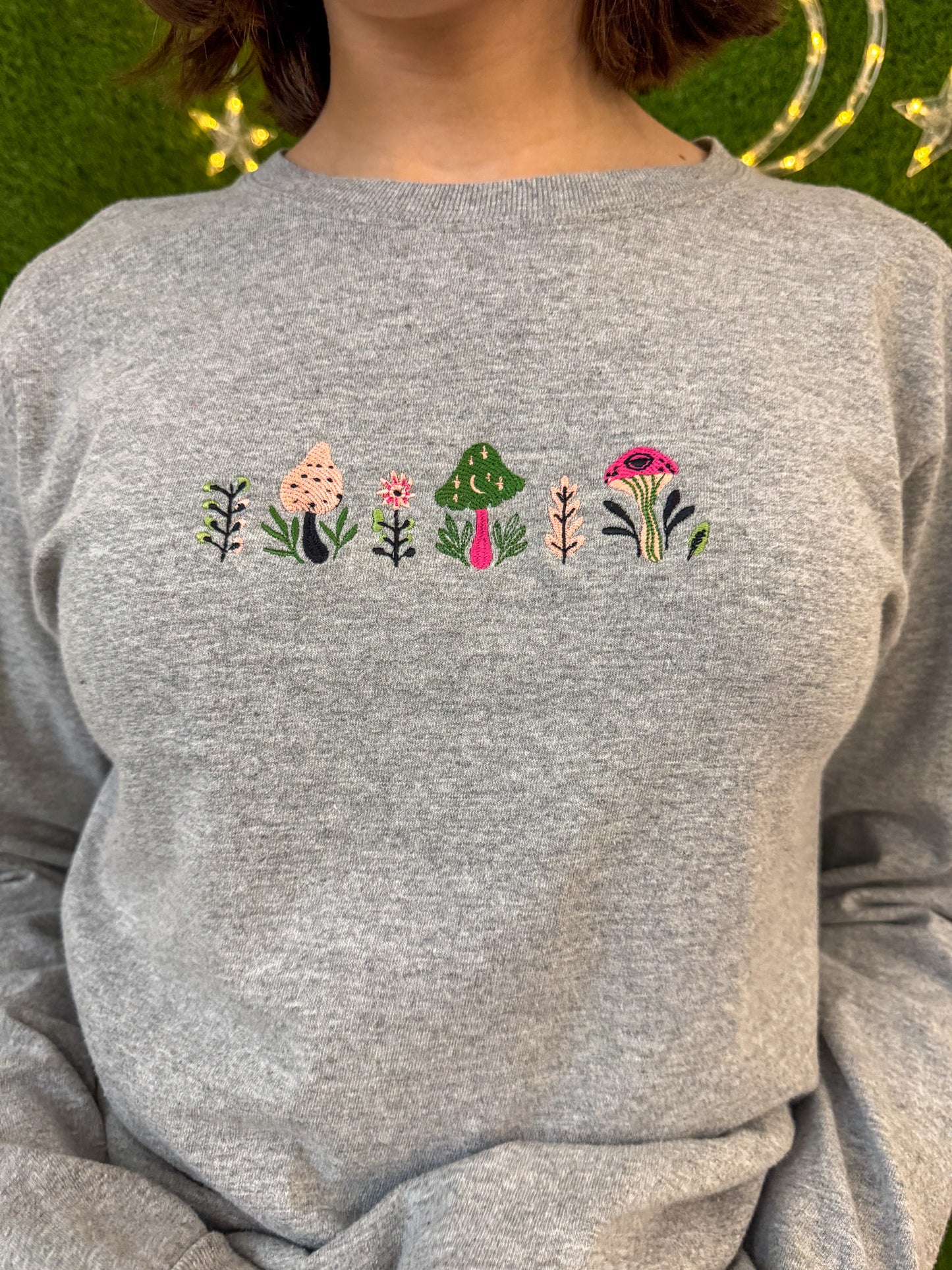 Funky Mushroom Grey Long Sleeve S