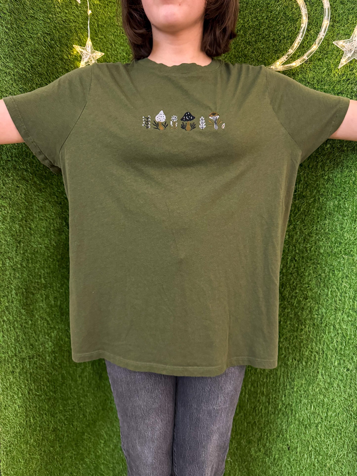 Funky Mushroom Green T-Shirt 2XL