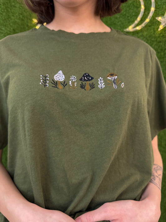 Funky Mushroom Green T-Shirt 2XL
