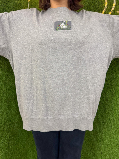 Adidas Floral Logo Grey Crewneck L