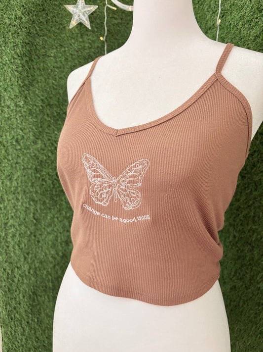 Change Can Be Good Brown Tank Top M