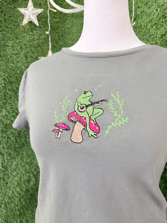 Banjo Frog Green Crop Top M