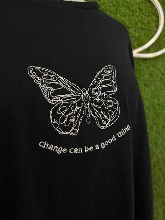 Change Can Be Good Black Tee L