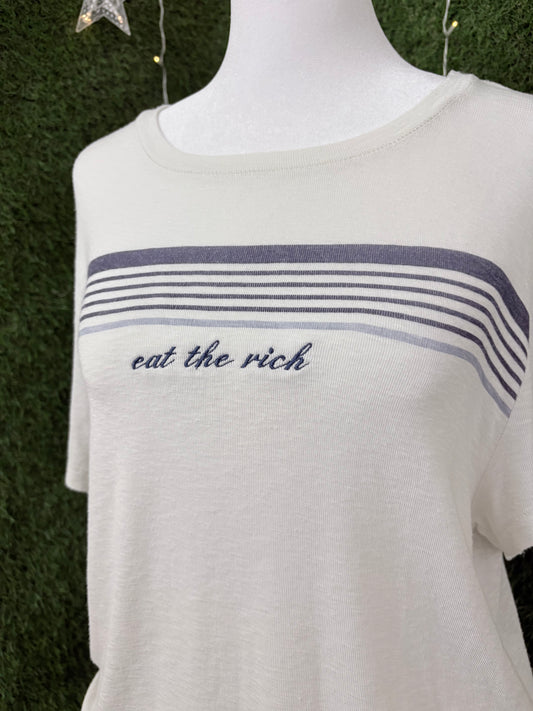 Eat the Rich Striped Crop Top XL