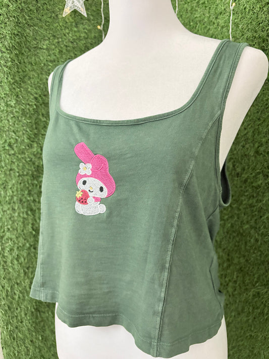 Pink Bunny Green Tank Top XL