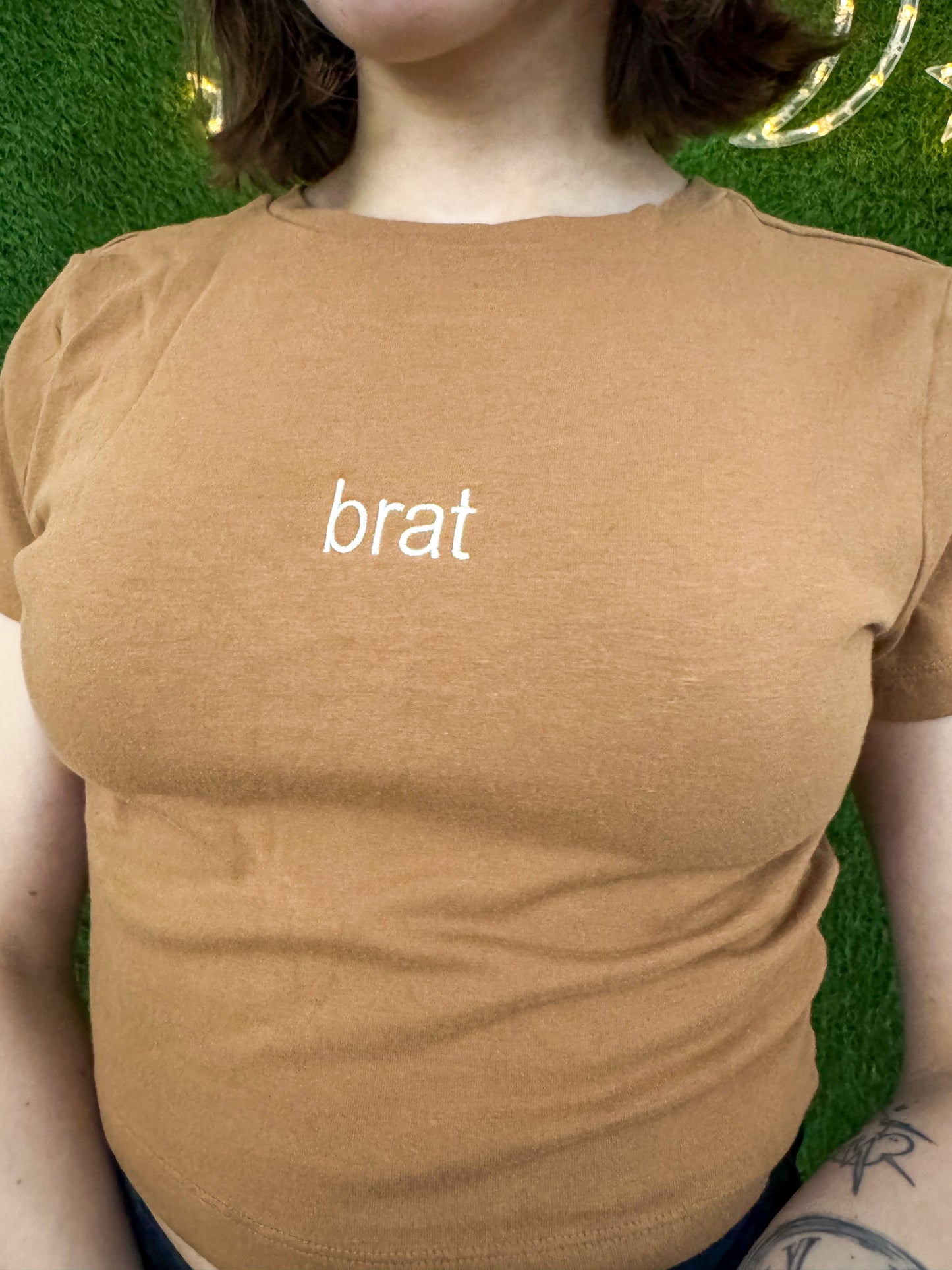 Brat Khaki Baby Tee M