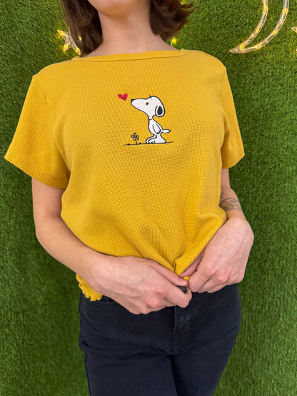 Snoopy Yellow Scalloped Baby Tee 2XL