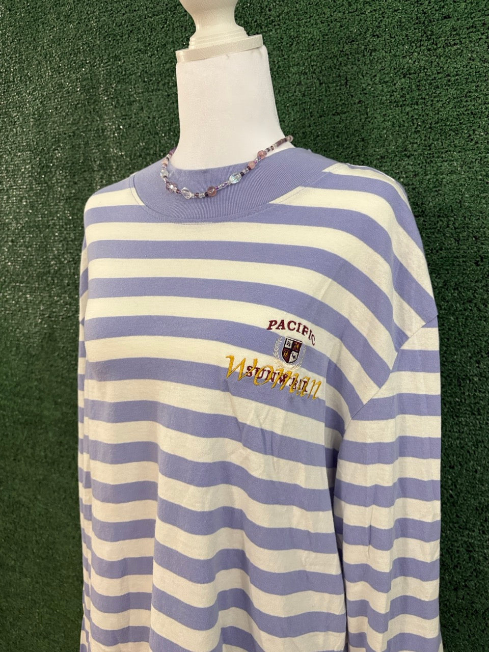 "Woman" Striped Long Sleeve L