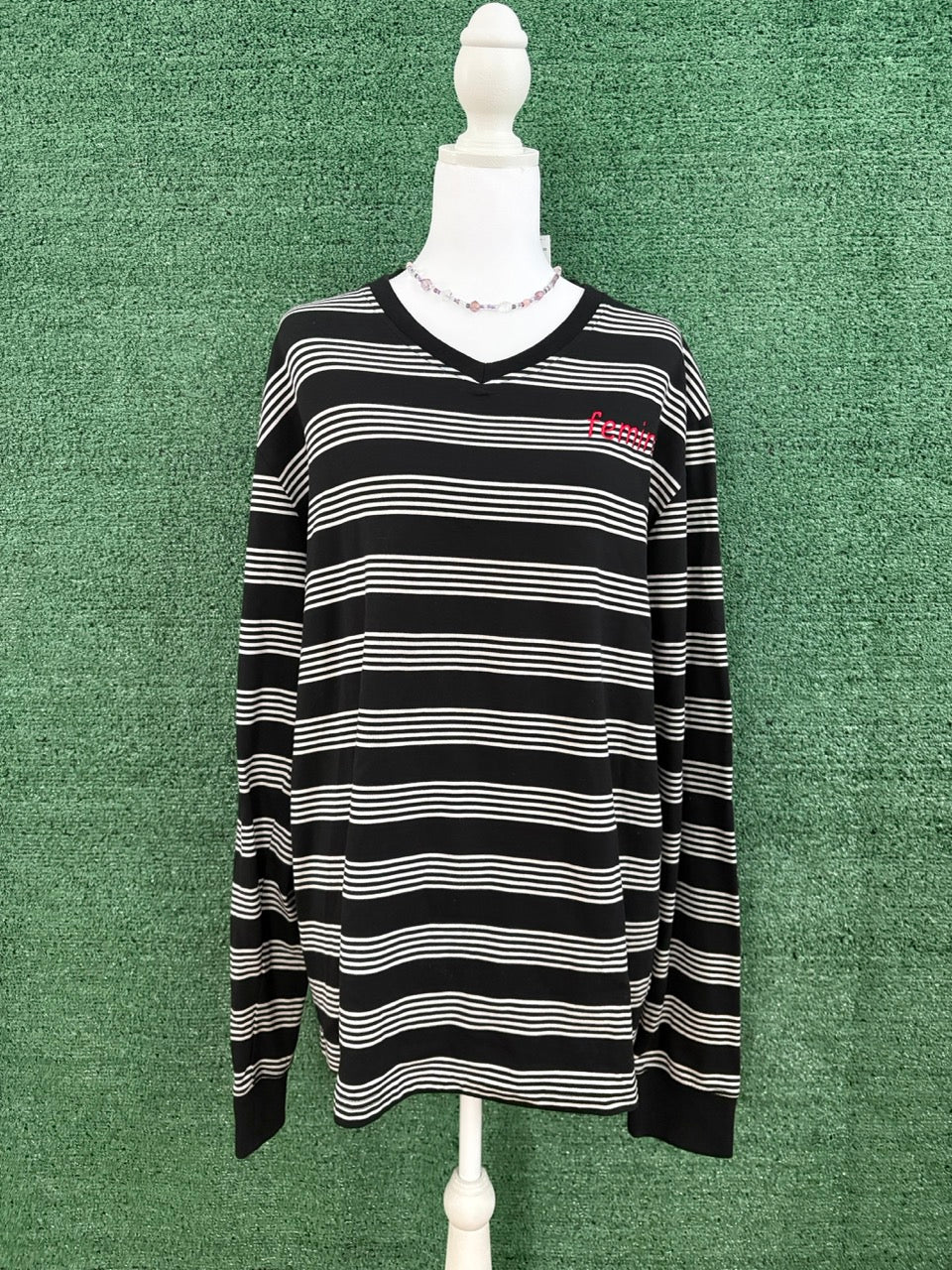 Feminist Black Striped Long Sleeve 2XL