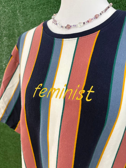 Feminist Funky Striped Tee M