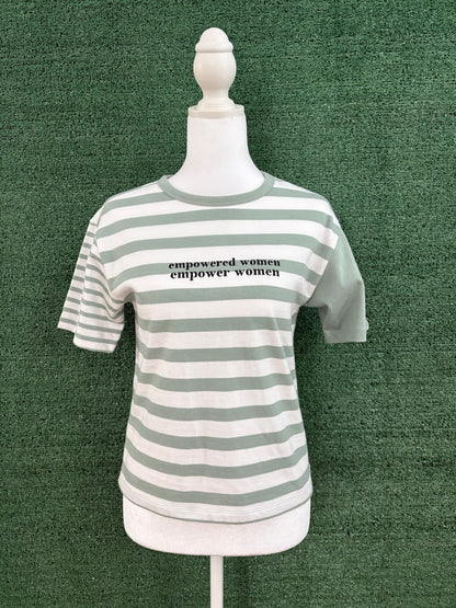 Empowered Women Mint Striped Tee M