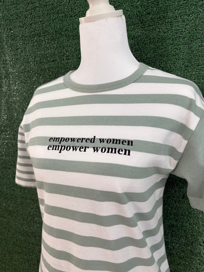 Empowered Women Mint Striped Tee M