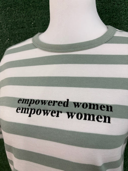 Empowered Women Mint Striped Tee M