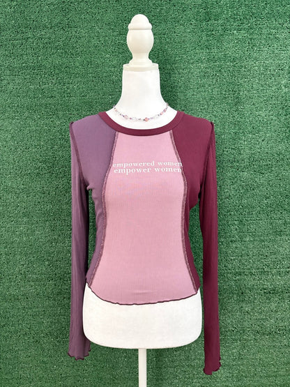 Empowered Women Purple Cropped Fitted Long Sleeve S