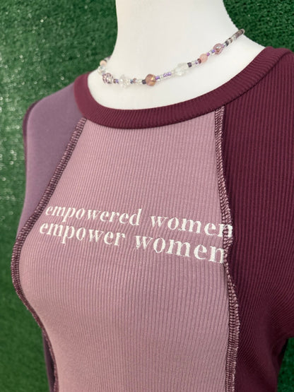 Empowered Women Purple Cropped Fitted Long Sleeve S