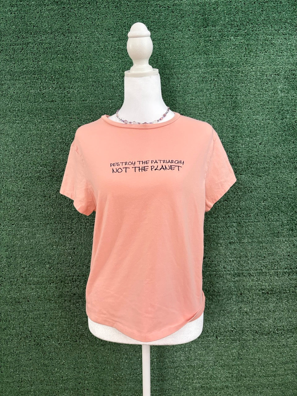 Destroy the Patriarchy Salmon Baby Tee 2XL