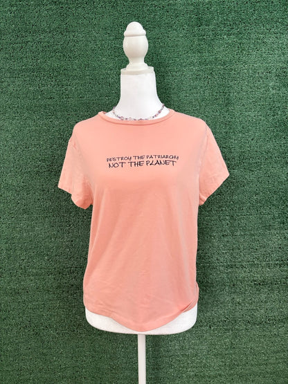 Destroy the Patriarchy Salmon Baby Tee 2XL