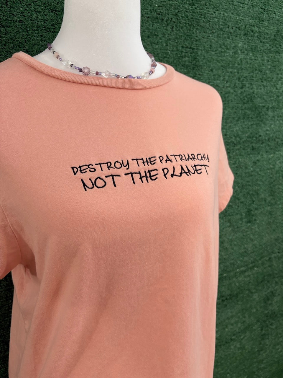 Destroy the Patriarchy Salmon Baby Tee 2XL