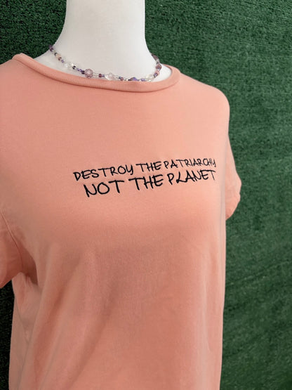 Destroy the Patriarchy Salmon Baby Tee 2XL