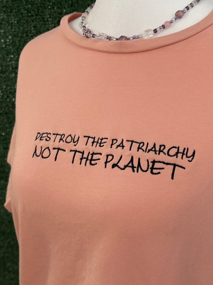 Destroy the Patriarchy Salmon Baby Tee 2XL