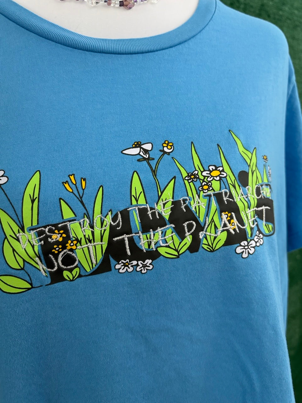 Destroy the Patriarchy Blue Graphic Tee XL