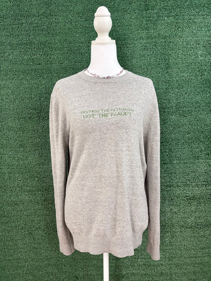 Destroy the Patriarchy Grey Lightweight Sweater S