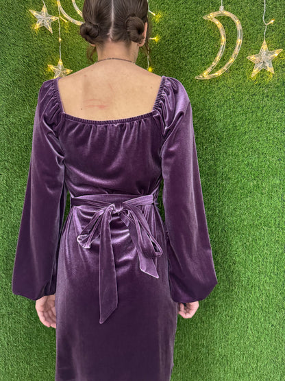 Gold Dust Woman Purple Velvet Dress M
