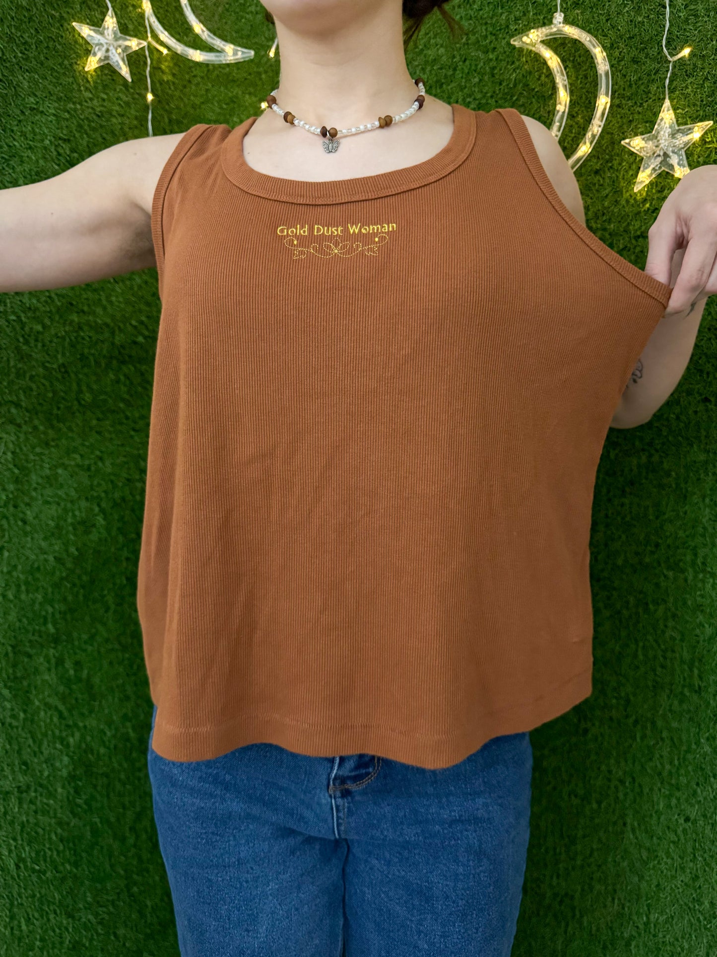 Gold Dust Woman Brown Tank 2XL