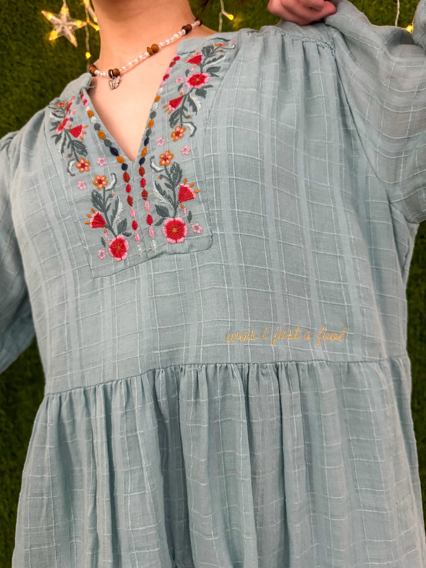 Silver Springs V-Neck Blue Dress L