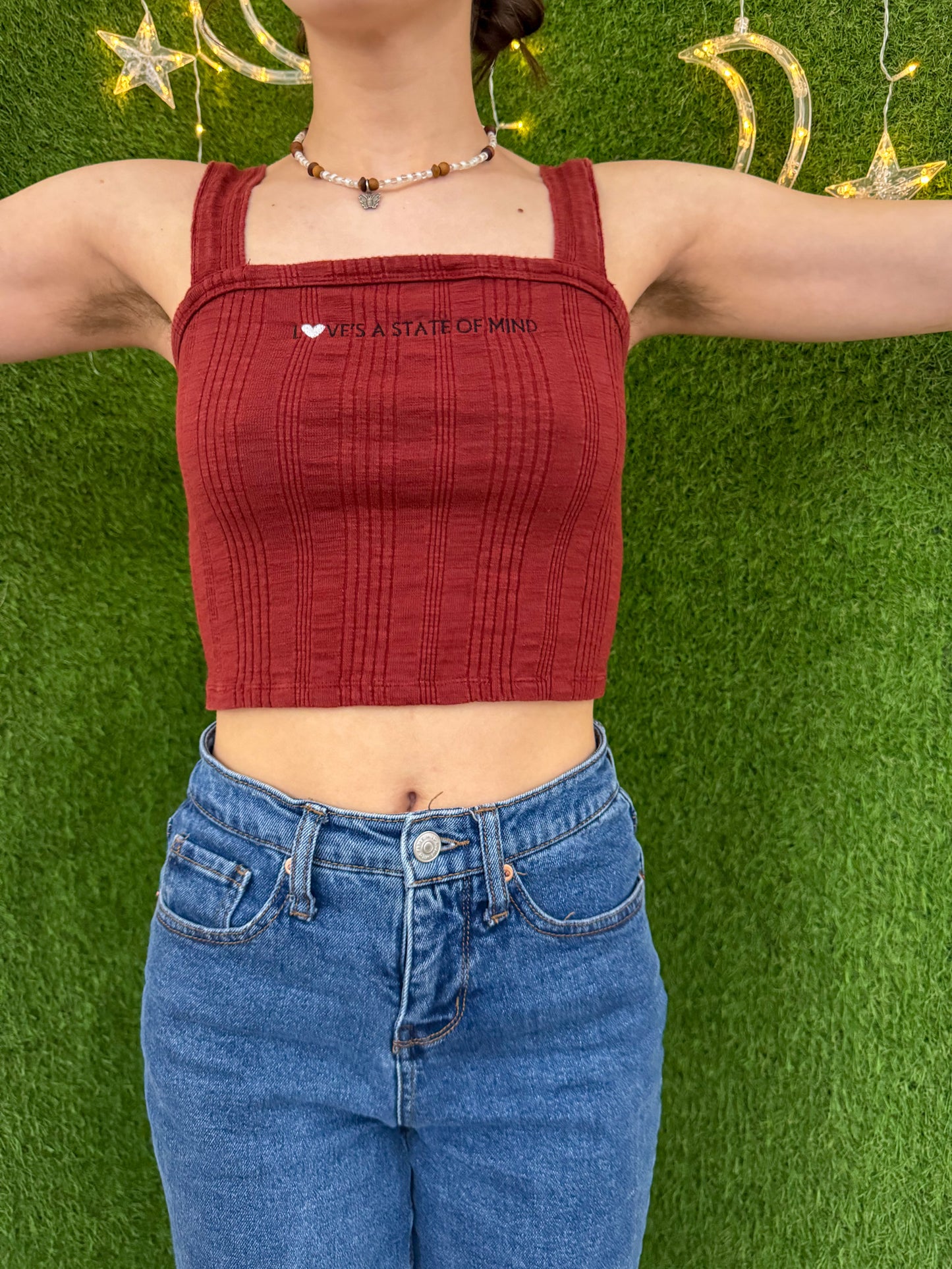 Love's a State of Mind Cropped Tank XS