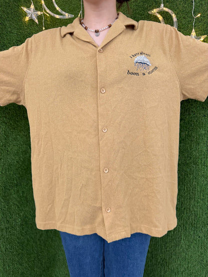 Been a Storm Khaki Button Up XL