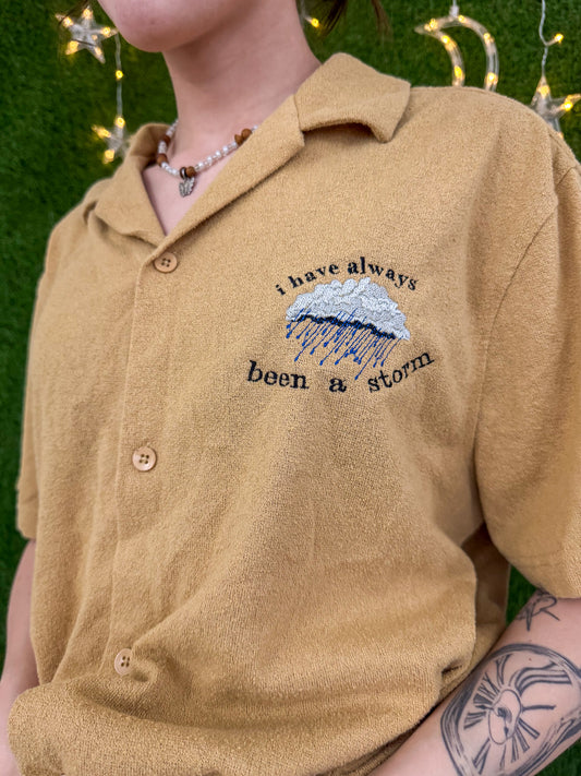 Been a Storm Khaki Button Up XL