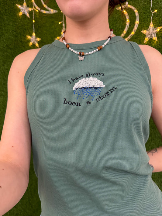 Been a Storm Green Halter Tank XL
