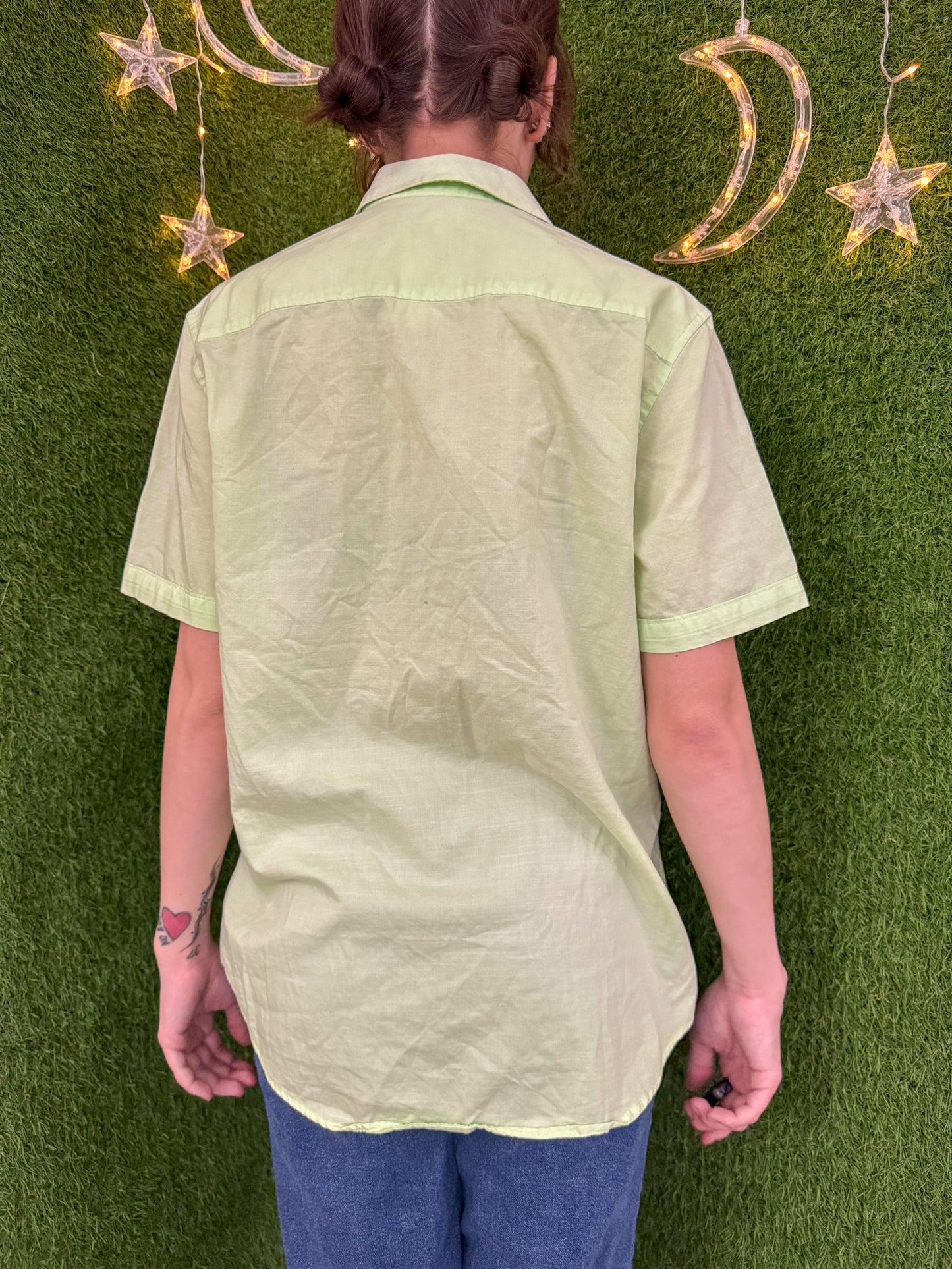 It All Comes Down To You Green Button Up S