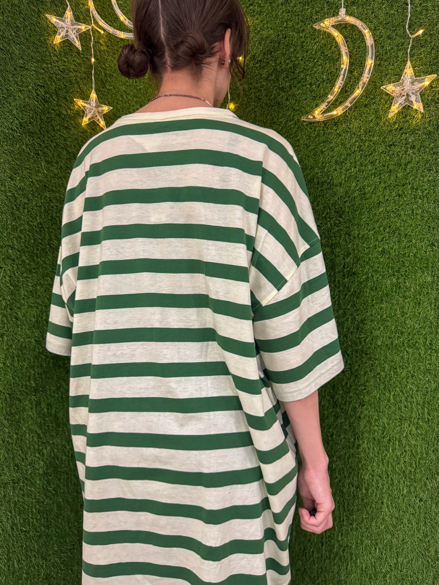 It All Comes Down To You Green Striped T-Shirt 2XL